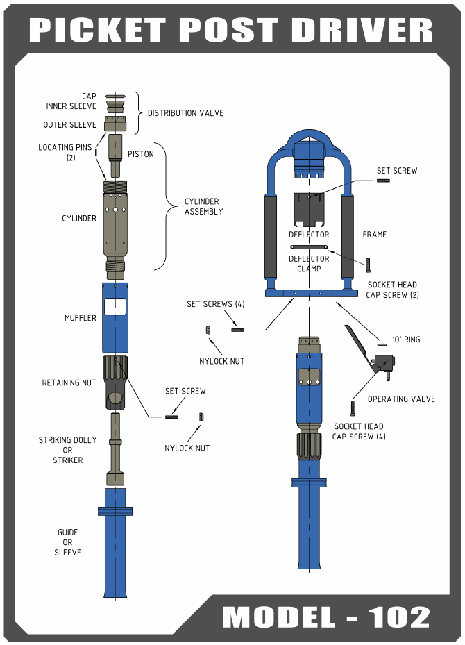 Picket Post Driver components