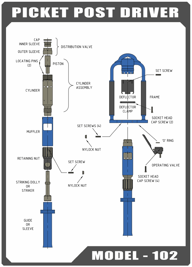 The Air Driven Picket Post Driver - fixing fences faster and easier.